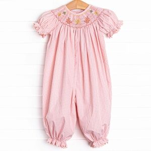 Stitchy Fish Fall Pink Romper